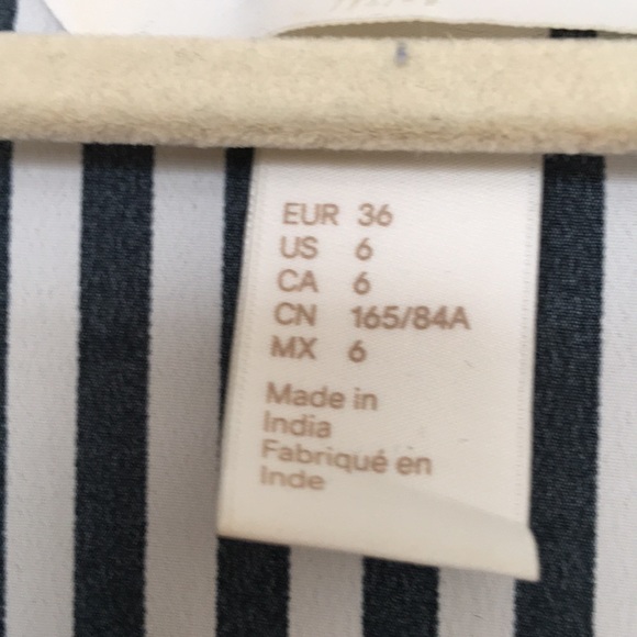 Black and White Stripped Button Down Blouse - Picture 2 of 6